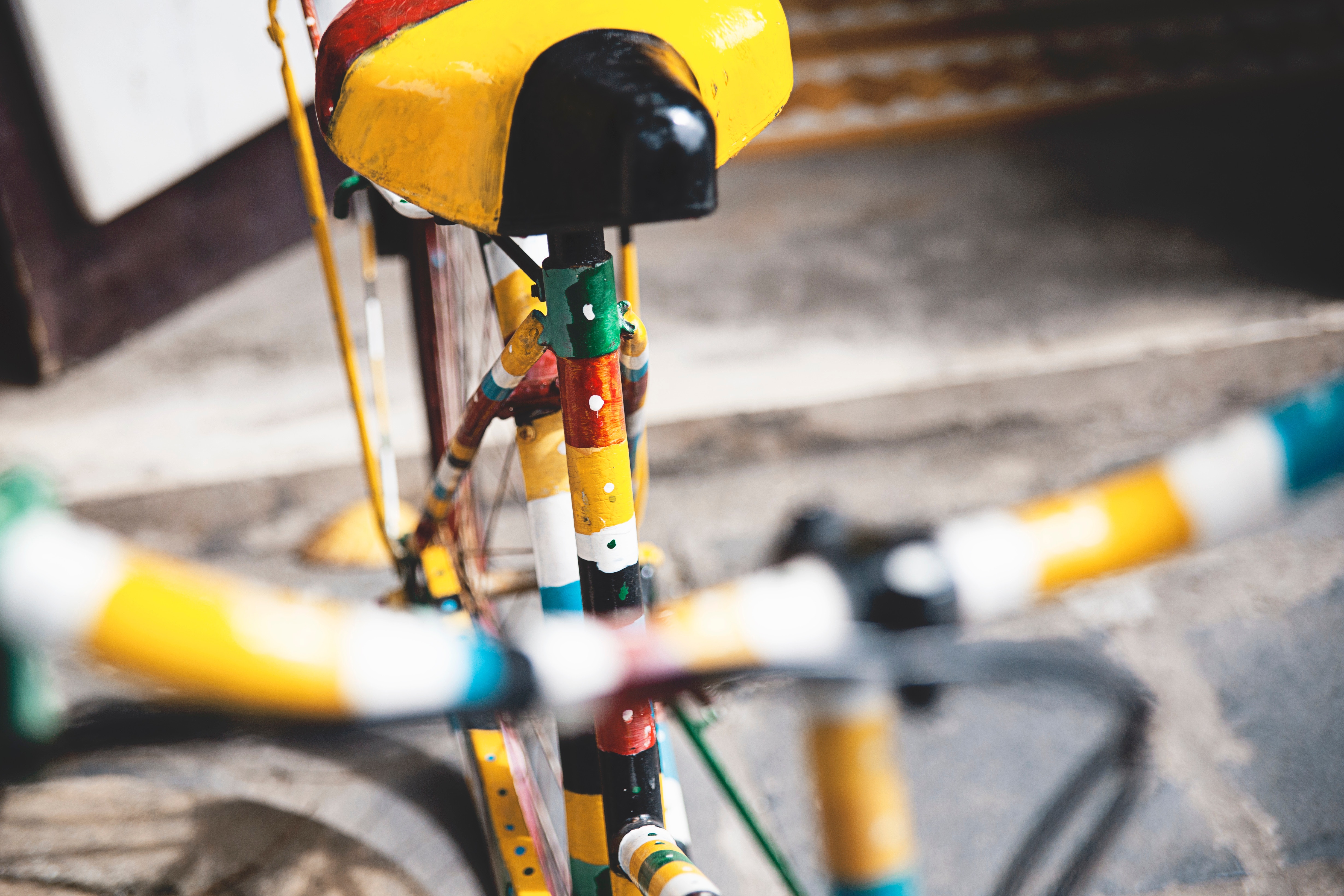 Brightly painted old bicycle can add a touch of color and fun to your winter landscape. Photo by Peter Hershey.