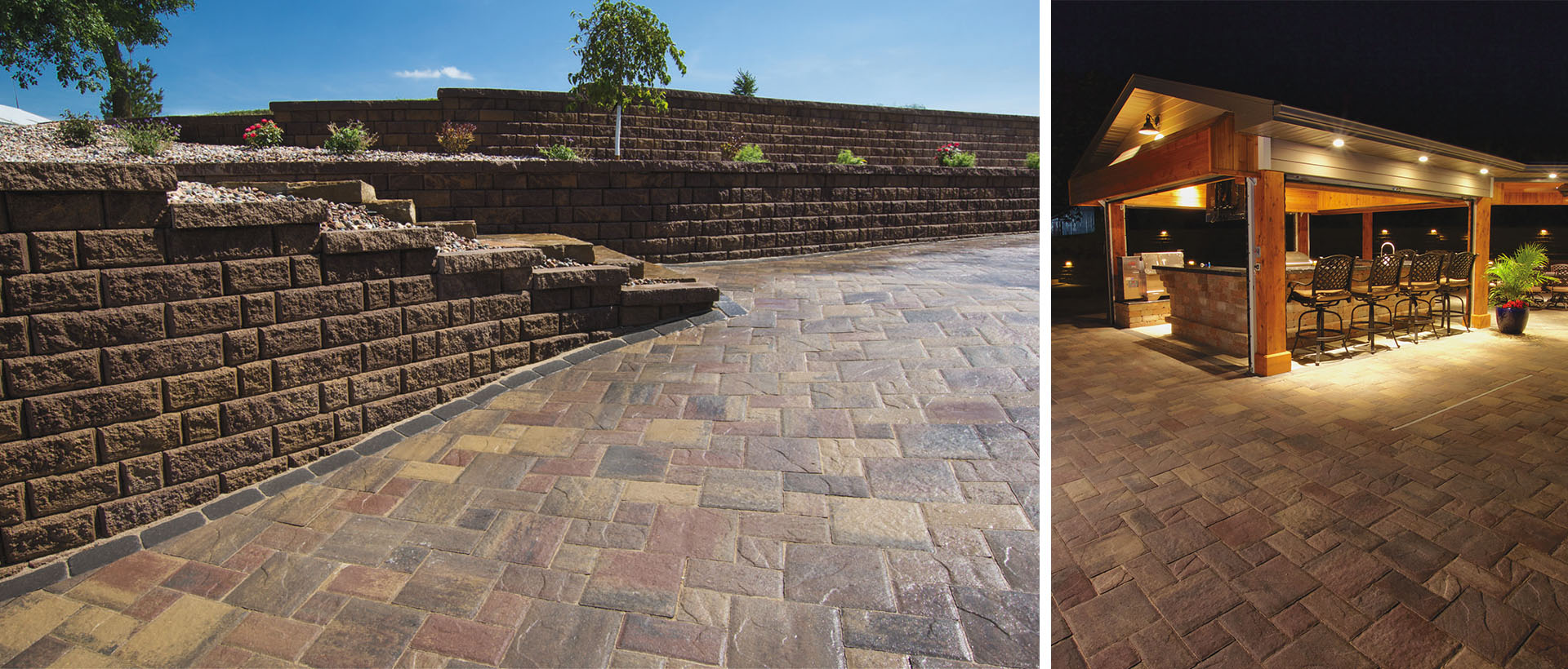 Mezzano is the smaller version of our Minnetonka paver. Its embossed tops and chamfered/irregular edge details are designed for use on patios, pathways, pool decks or vehicular applications.